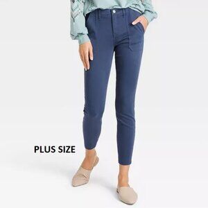 NWT Knox Rose- Plus Mid-Rise Ankle Skinny Navy Pants, 18W